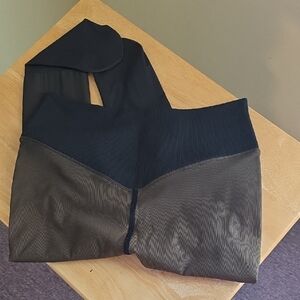 Compression Black and Brown Fleece Lined Tights M